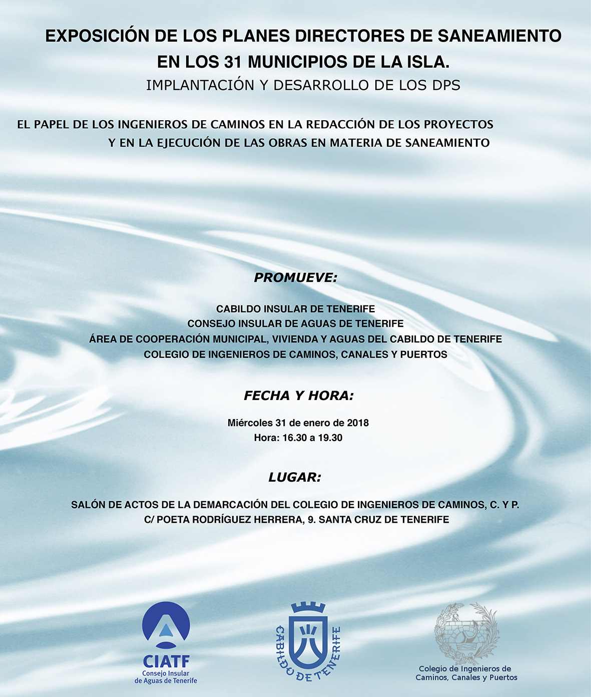 El Cabildo organiza una jornada técnica sobre los planes directores de saneamiento en los 31 municipios